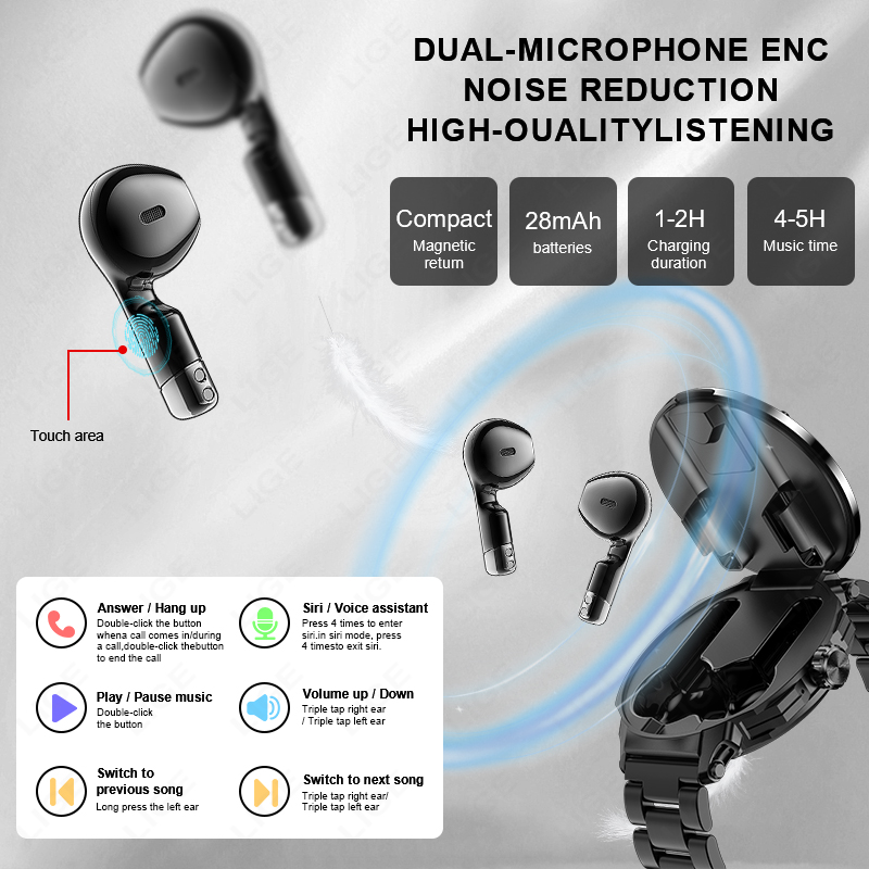 New Men's 2 In 1 Headset Smart – обзор и цена Earbuds Charging Case