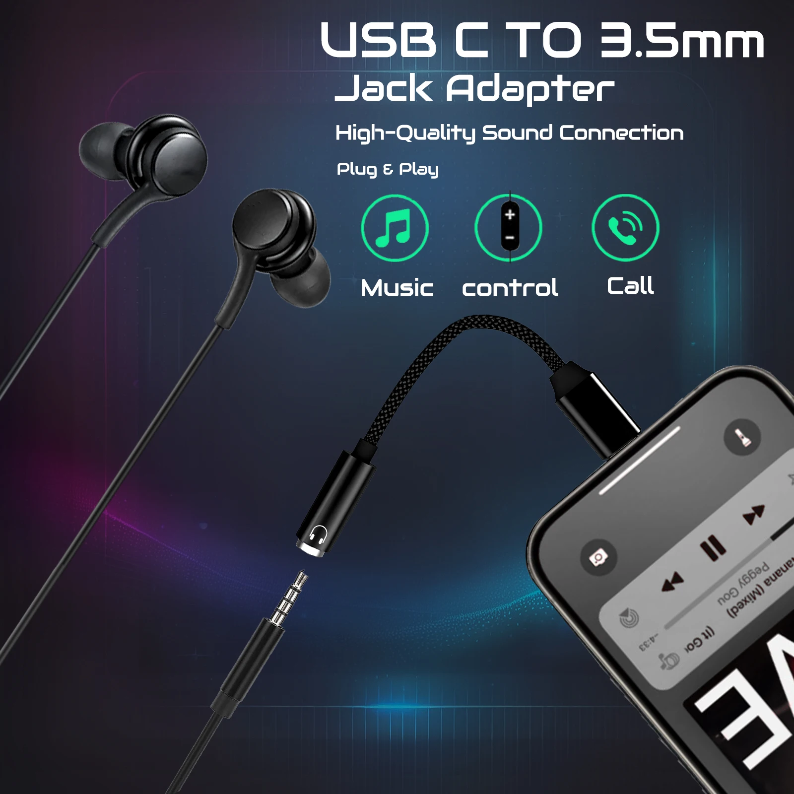 USB Type C 3.5 Jack Adapter US – обзор и цена Cable Extension 3.5