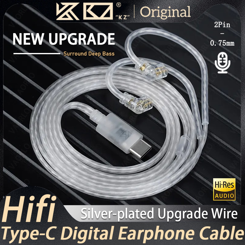 KZ Earphones Type-c 2PIN Cable – обзор и цена Wired Earphone Mic