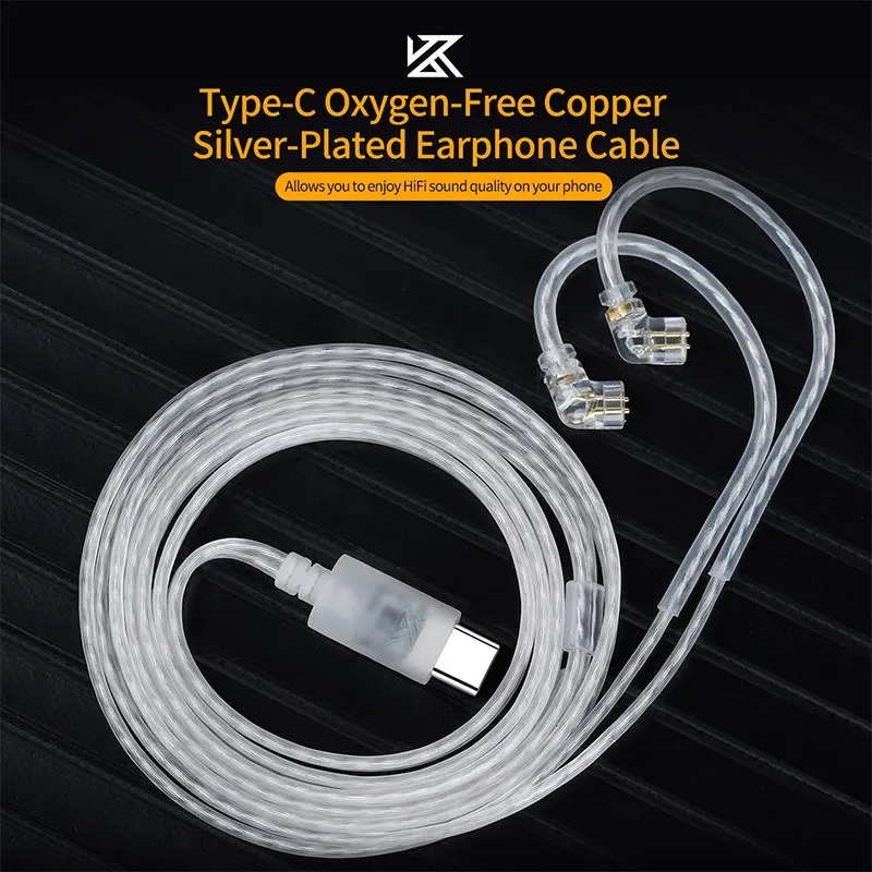 KZ Earphones Type-c 2PIN Cable – обзор и цена Wired Earphone Mic